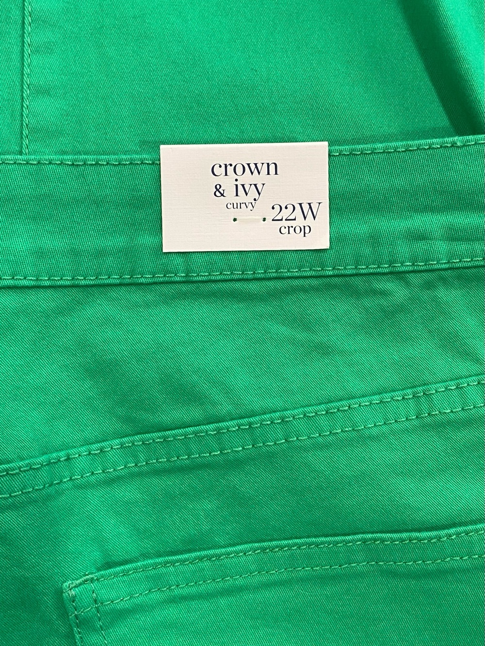 Crown & Ivy Curvy Women’s Green Crop Pants Size 22W - Picture 8 of 11